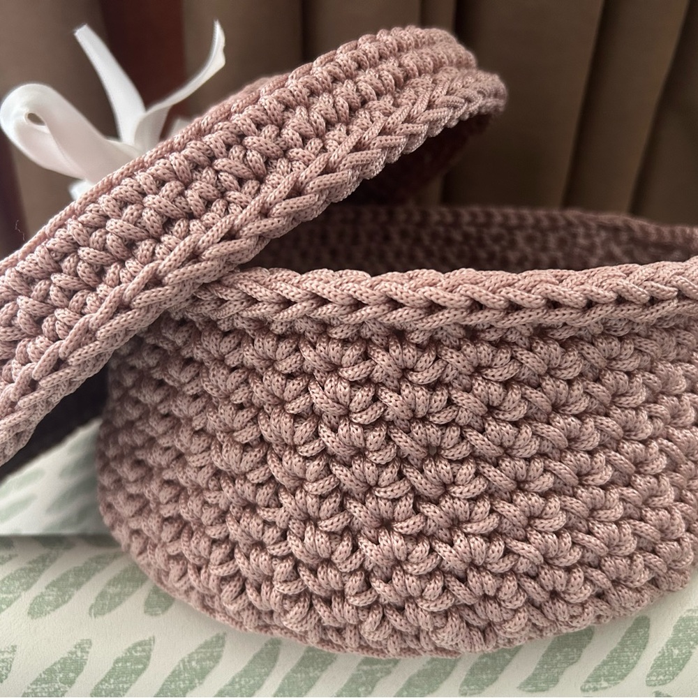 Handcrafted Pink Crochet Basket